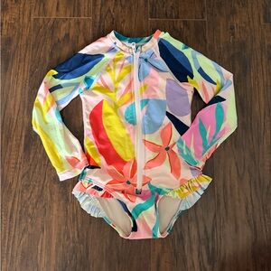 Tea Collection Multicolor Kids Swim Rashguard One Piece: Girls 3T